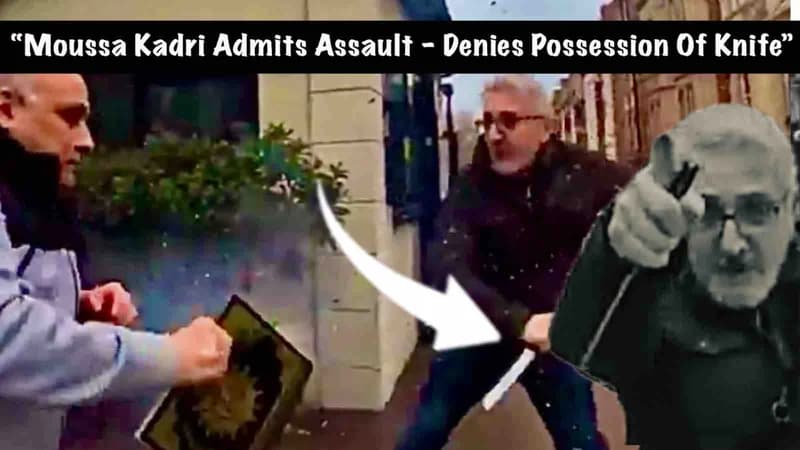 Moussa Kasri Attacking Quran Burning Protester With Knife