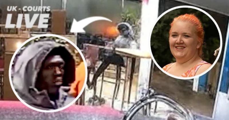 Image of victim Rhiannon Skye Whyte and CCTV image of murder suspect, asylum seeker Deng Chol Majek