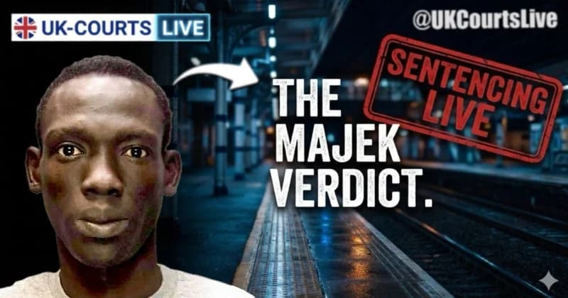 Professional Video Production News thumbnail of Deng Majek against striking illustration of crime scene