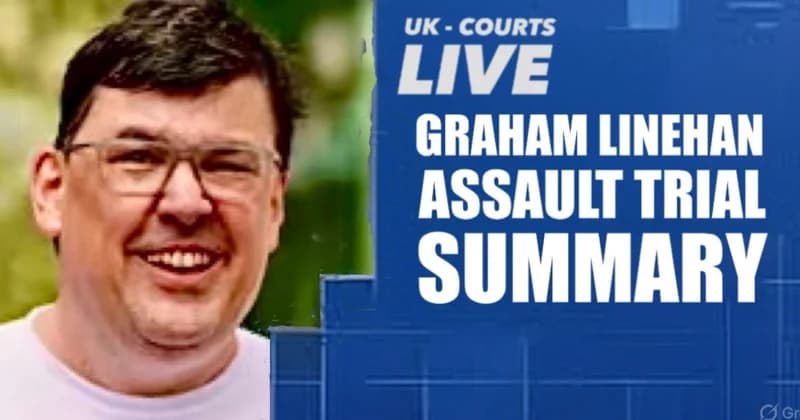Professional news card thumbnail featuring Graham Linehan