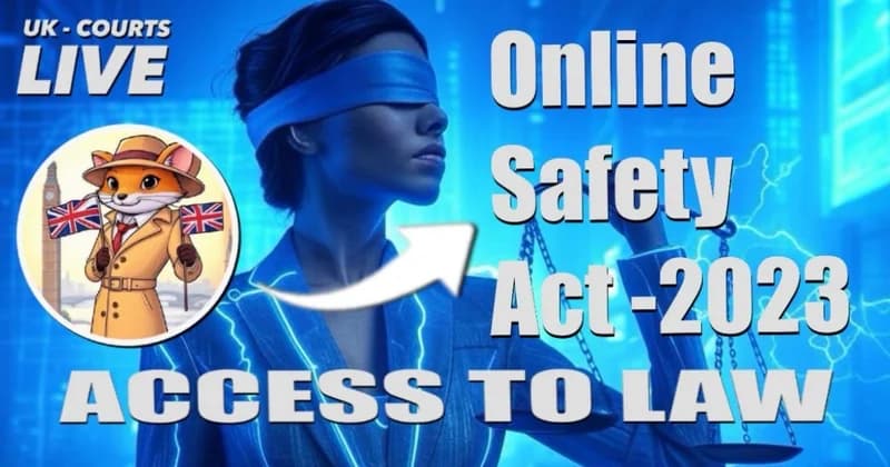 Professional Video Production News ACCESS TO THE LAW thumbnail featuring Lady Justice and logo of ‘Pippa is right’, a disreputable purveyor of fake news