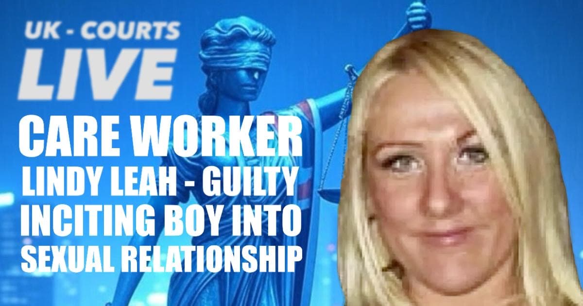 Professional news thumbnail with a blue background and image of Care home manager guilty of grooming. 