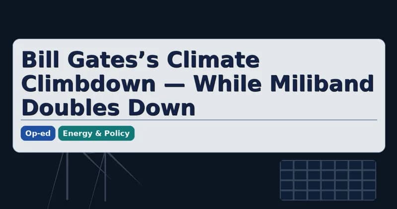 Bill Gates’s Climate Climbdown — While Miliband Doubles Down