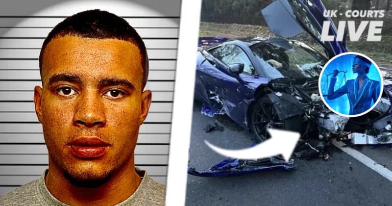 Picture of HSTickyTocky Harrison Sullivan and the Maclaren sports car he crashed