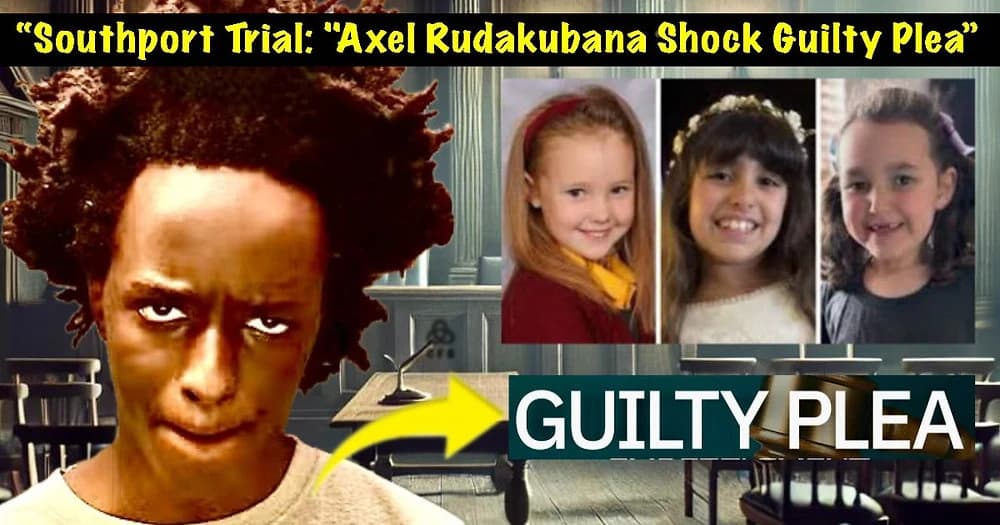 Axel on left, photos of three girls who were fatally stabbed on left