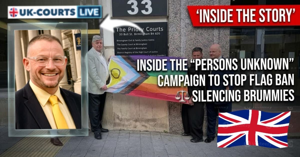 Image of the Birmingham Five campaigners for flag rights