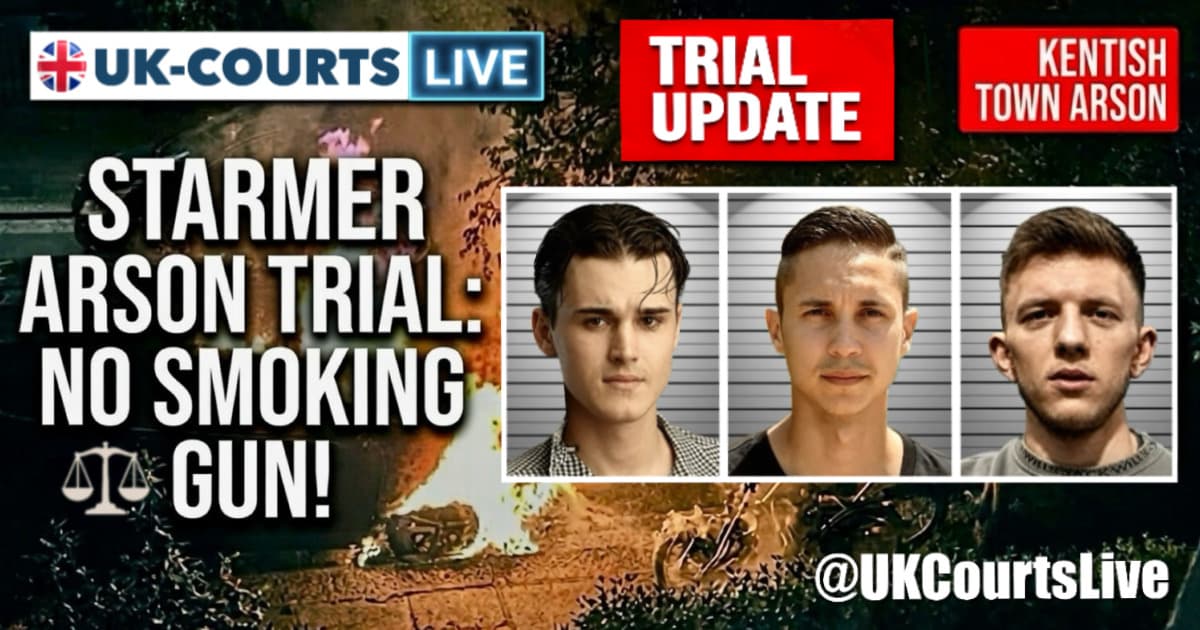 Image showing Starmer arson case suspects with words no smoking gun 