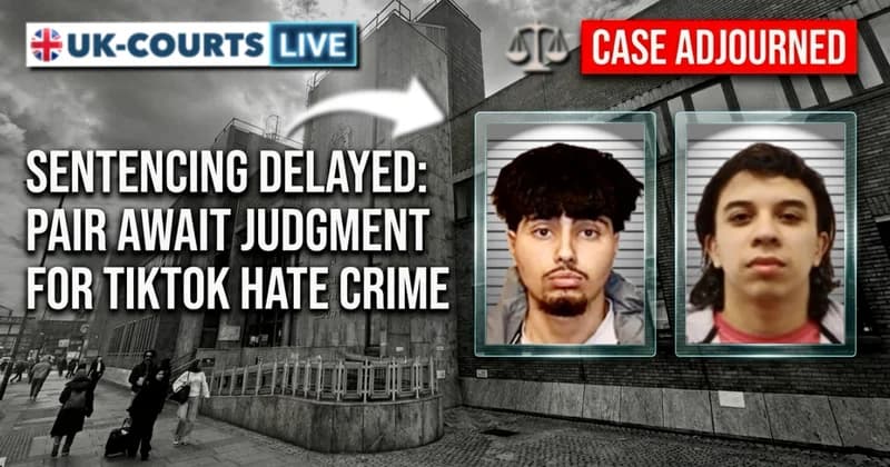 Image depicting antisemitic hate TikTok’s Adam Bedoui (born 24/05/2005), 20, and Abdelkader Amir Bousloub