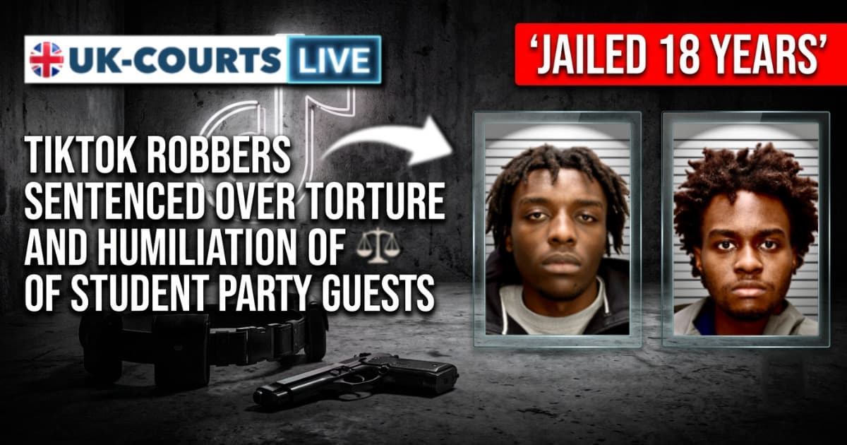 Image depicting jailed TikTok robbers, Richile Vangu and Oluwatobiloba Akinrinola