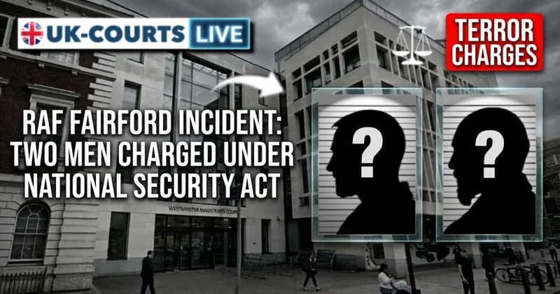 Image of two men charge with RAF Fairford Terror offen
