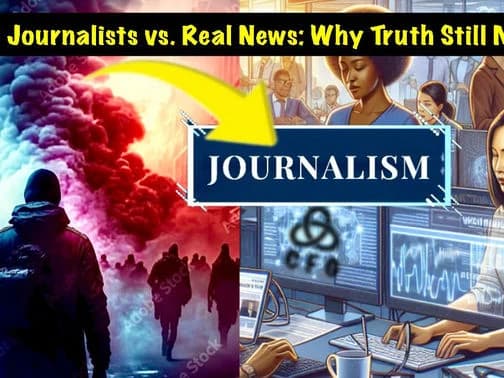 rioters in left panel Newsroom in right panel,