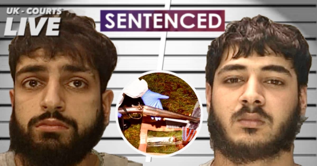 Professional Video Production News thumbnail showing WMP custody photos of jailed shotgun criminals 