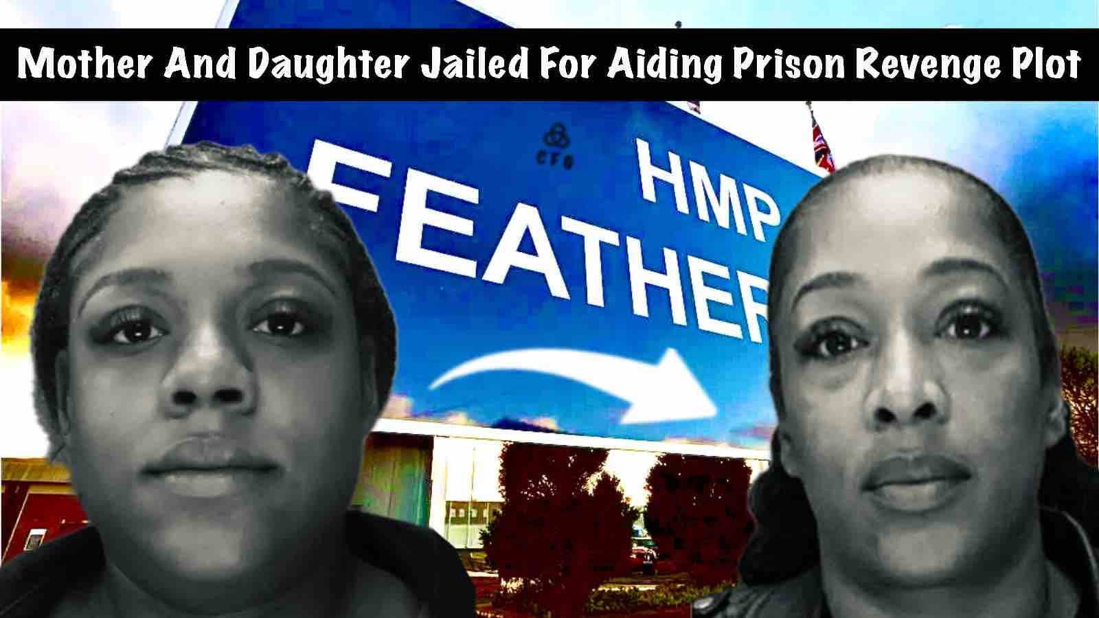 Jada Wilson & Ezerine Manning against a background of HMP Featherstone