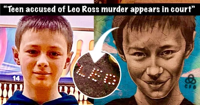 Leo Ross photo on left with drawing of him on right