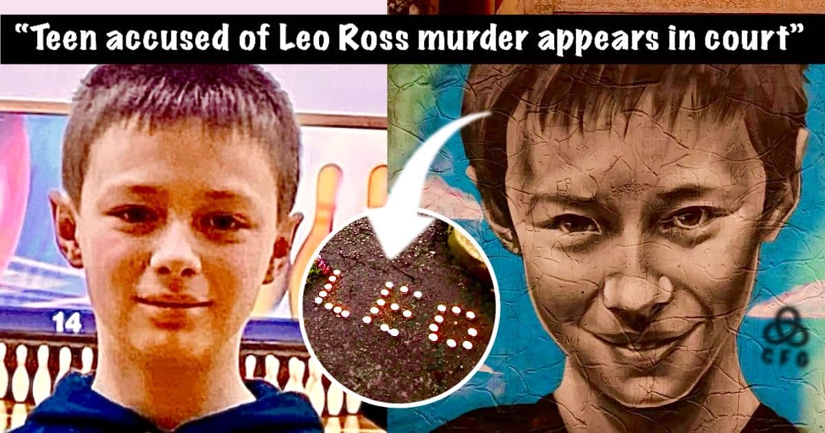 Leo Ross photo on left with drawing of him on right 