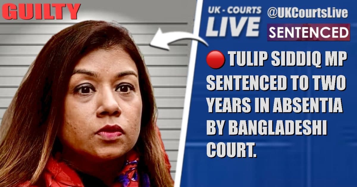 Professional Video Production News thumbnail featuring Tulip Siddiq and a blue news card headline 