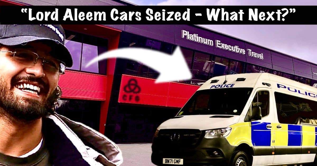 Background image of former petrol station converted into Platinum executive travel luxury car hire in Yardley Birmingham . to Left, police van super imposed to right