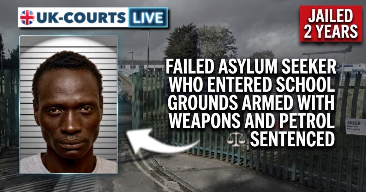 Custody photo of failed asylum seeker Both Douk Deng, jailed for carrying weapons on school grounds