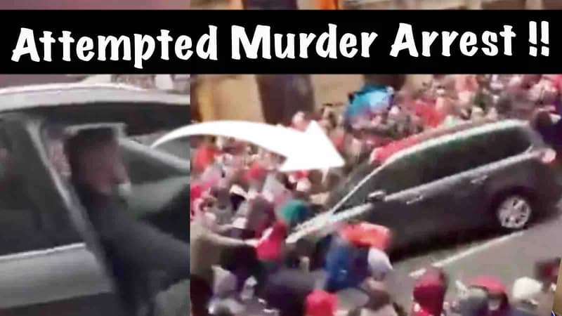 News Thumbnail Image showing the suspect in the Liverpool Parade attack and the scenes of carnage as a car is driven into the packed crowds