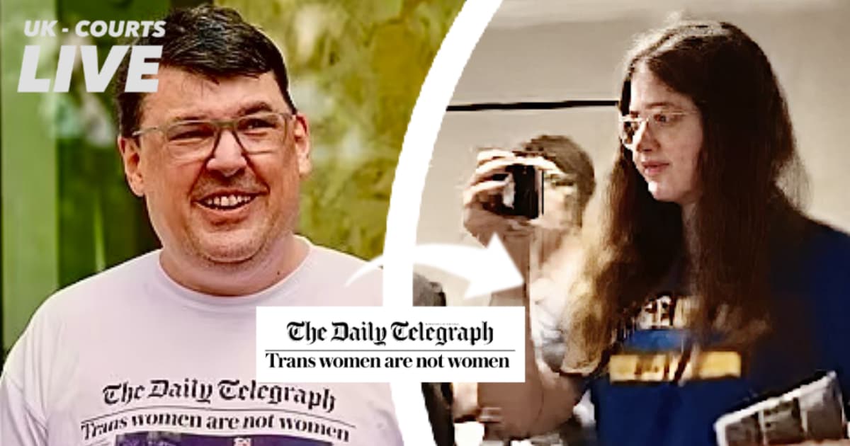 Video Production News Thumbnail showing father Ted creator Graham Linehan and a man who identifies as a trans girl