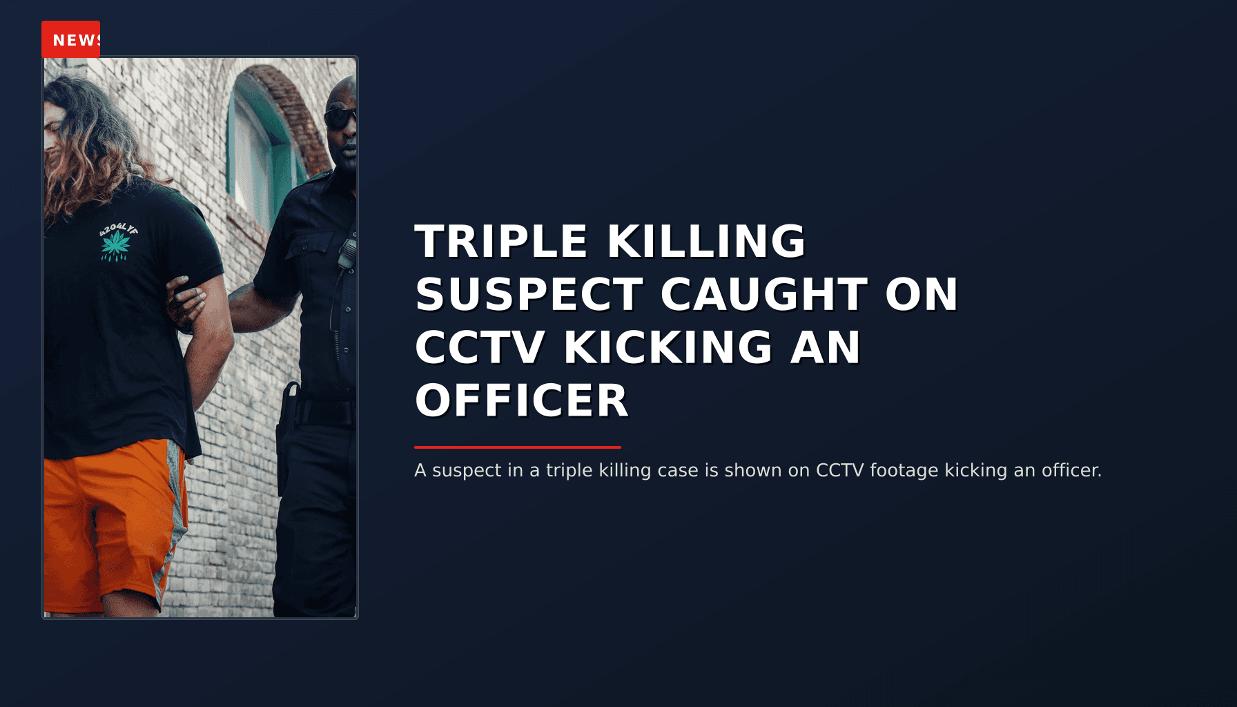 NEWS: TRIPLE KILLING SUSPECT CAUGHT ON CCTV KICKING AN OFFICER — VPNews