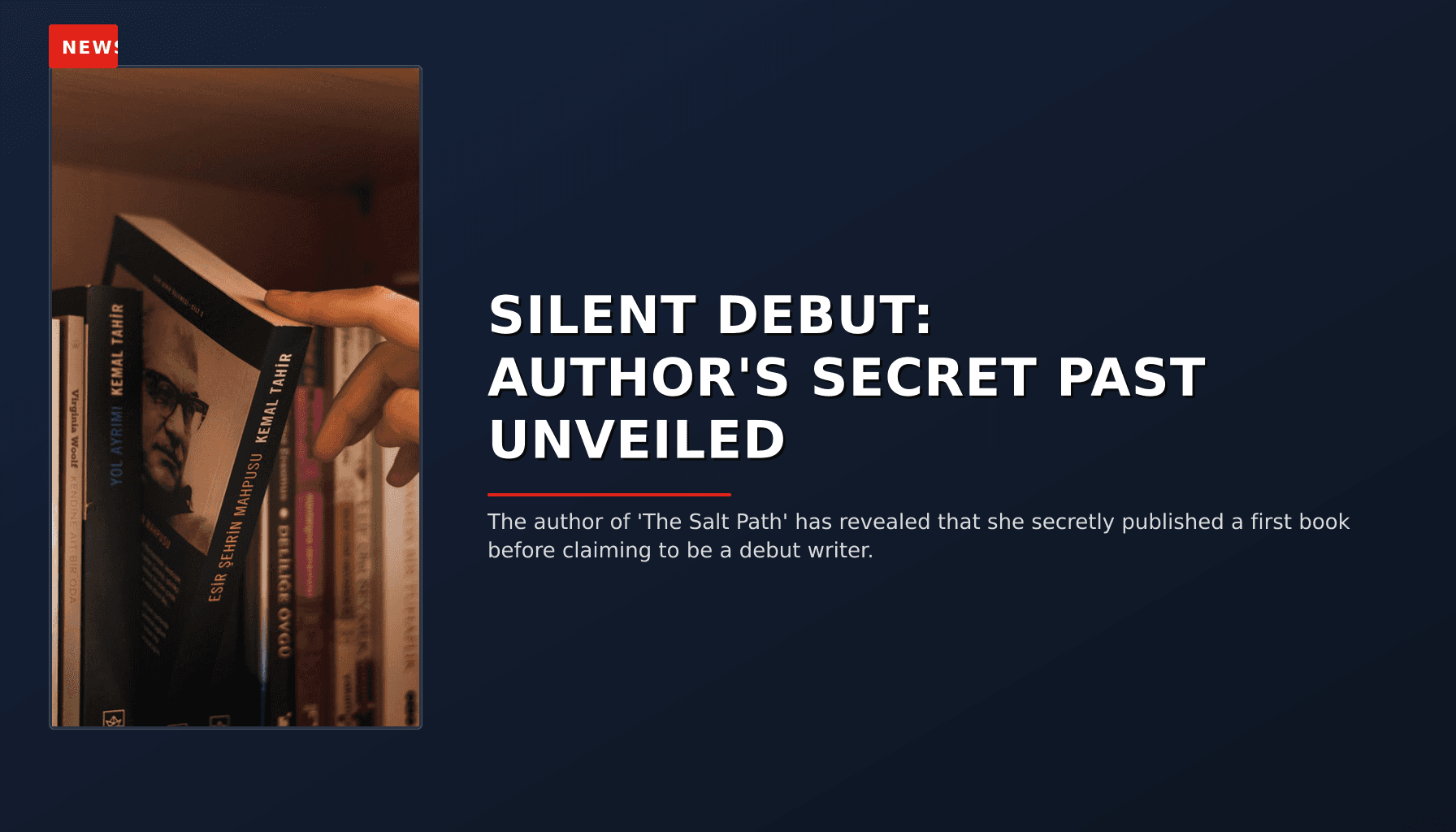 NEWS: SILENT DEBUT: AUTHOR'S SECRET PAST UNVEILED — VPNews