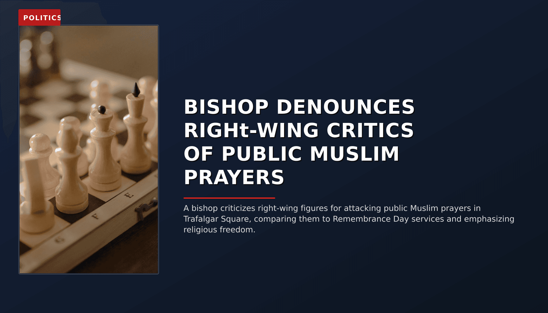 POLITICS: BISHOP DENOUNCES RIGHt-WING CRITICS OF PUBLIC MUSLIM PRAYERS — VPNews