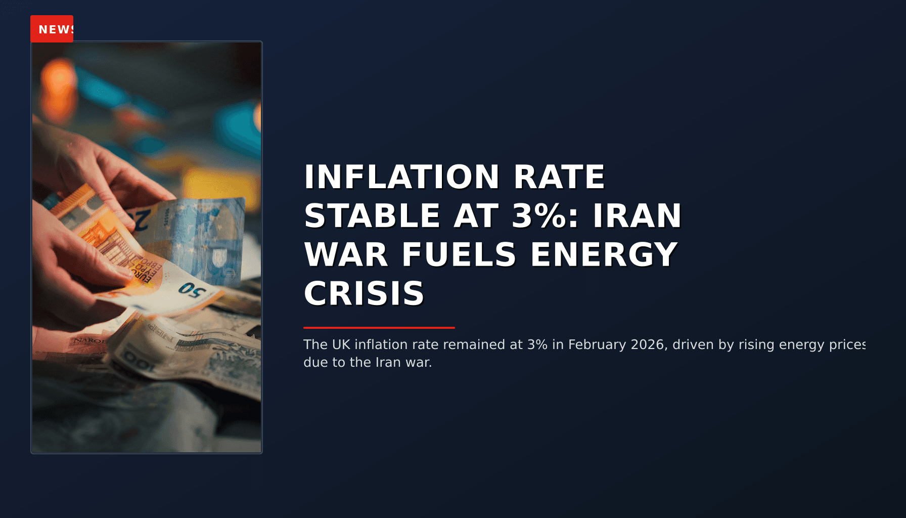 NEWS: INFLATION RATE STABLE AT 3%: IRAN WAR FUELS ENERGY CRISIS — VPNews