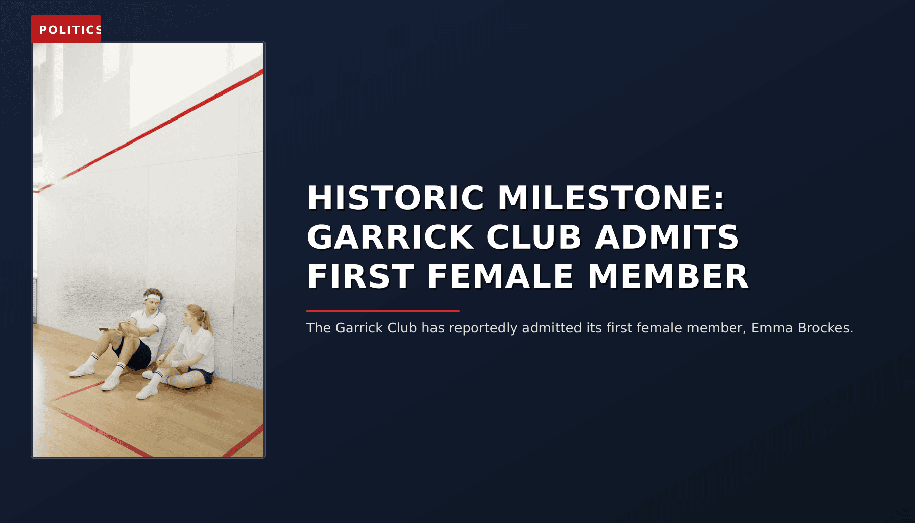 POLITICS: HISTORIC MILESTONE: GARRICK CLUB ADMITS FIRST FEMALE MEMBER — VPNews