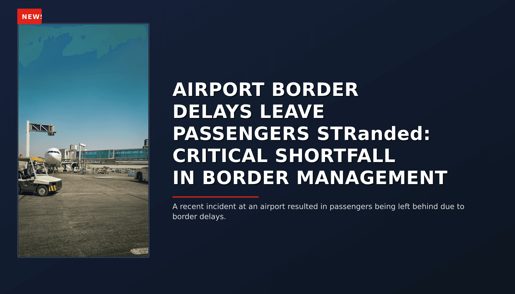 NEWS: AIRPORT BORDER DELAYS LEAVE PASSENGERS STRanded: CRITICAL SHORTFALL IN BORDER MANAGEMENT — VPNews