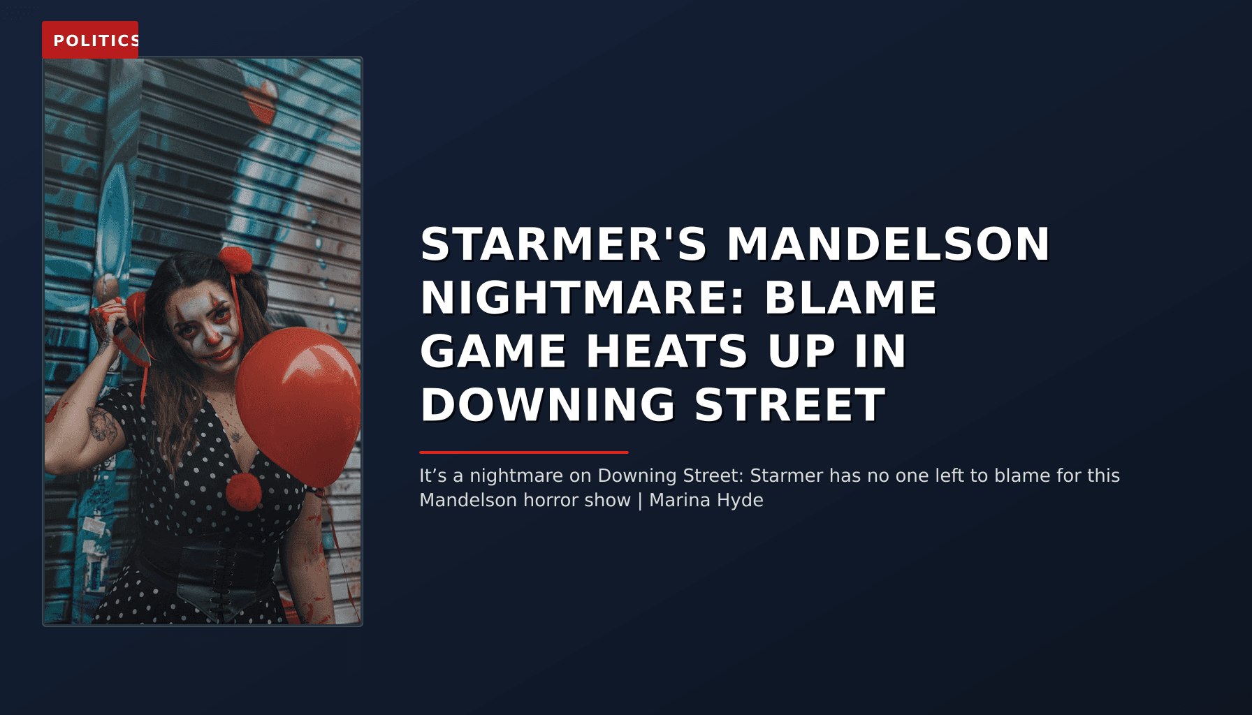 POLITICS: STARMER'S MANDELSON NIGHTMARE: BLAME GAME HEATS UP IN DOWNING STREET — VPNews