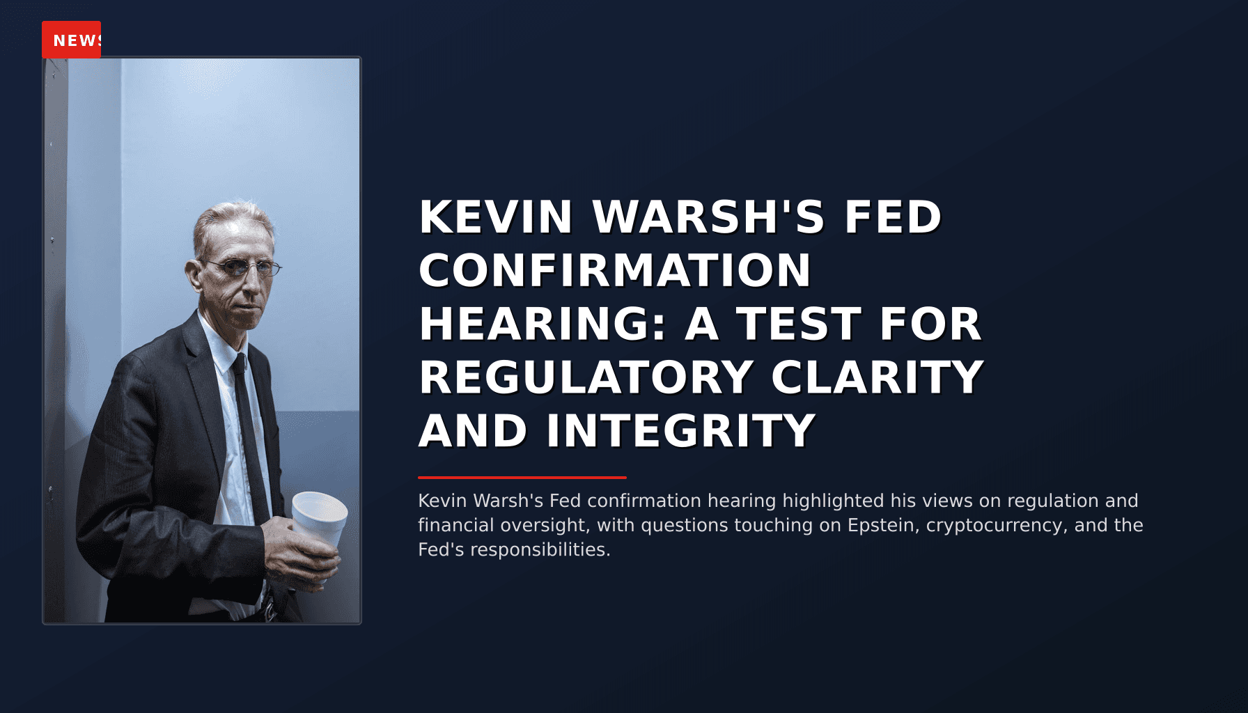 NEWS: KEVIN WARSH'S FED CONFIRMATION HEARING: A TEST FOR REGULATORY CLARITY AND INTEGRITY — VPNews