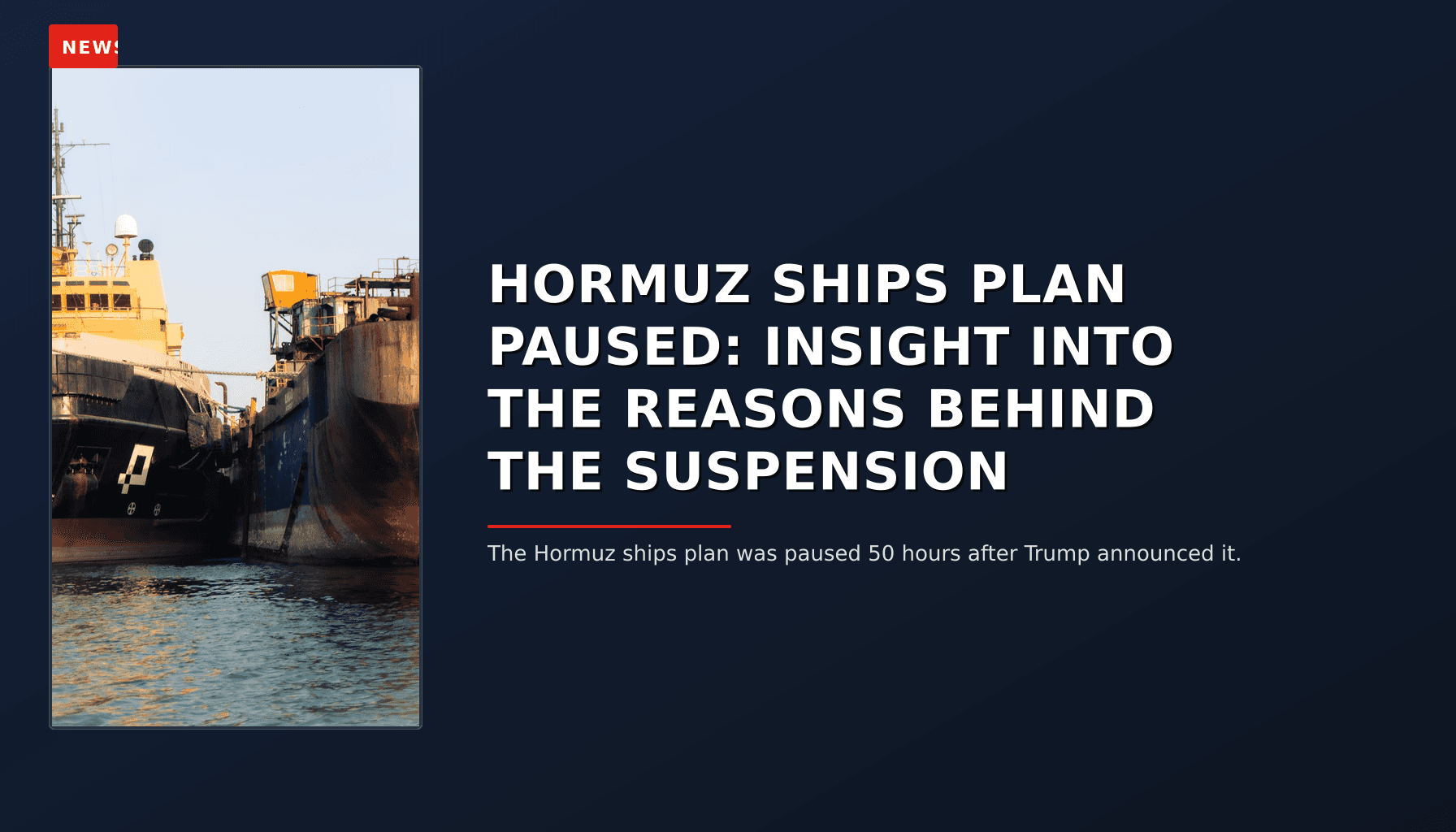 NEWS: HORMUZ SHIPS PLAN PAUSED: INSIGHT INTO THE REASONS BEHIND THE SUSPENSION — VPNews