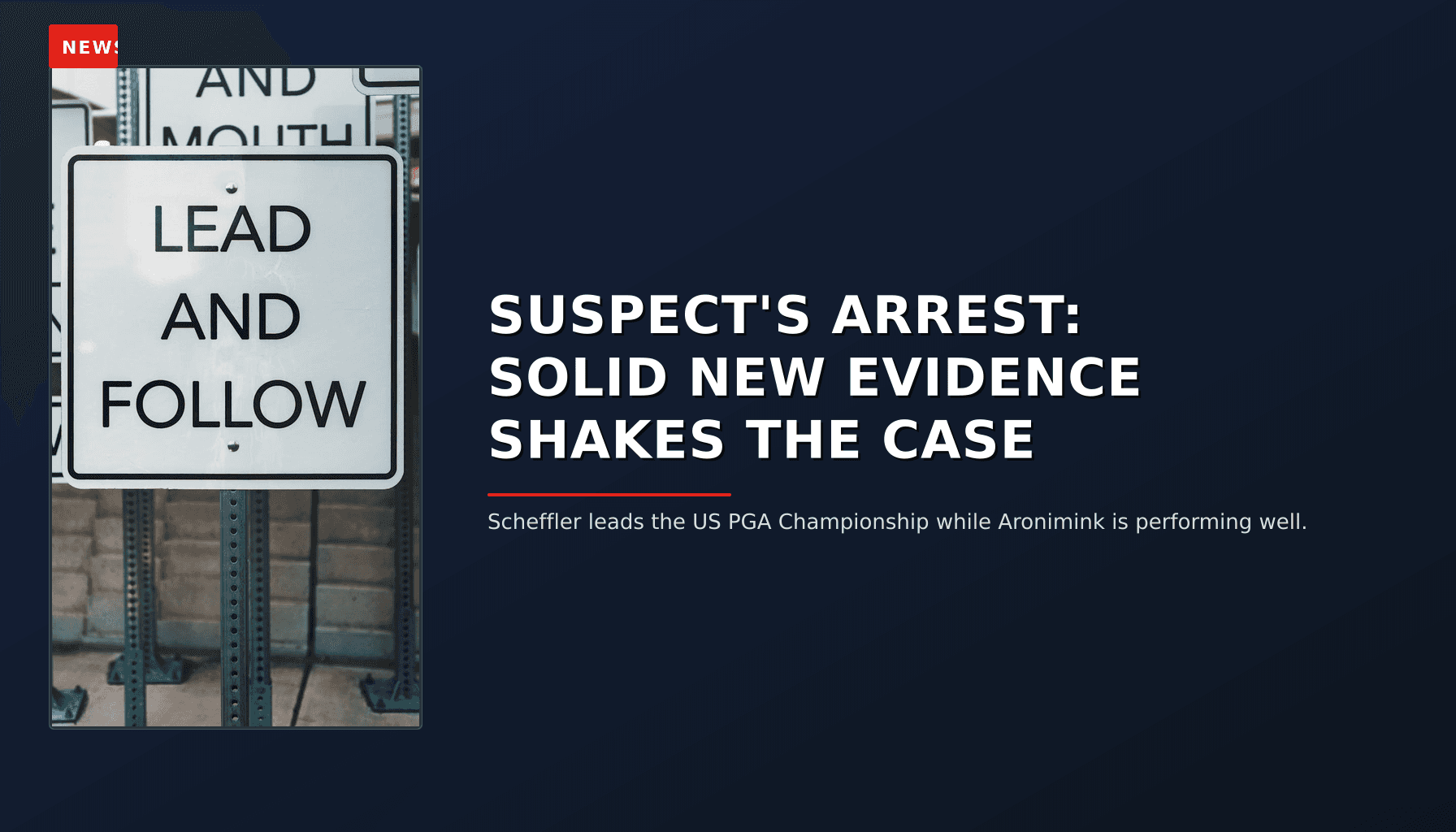 NEWS: SUSPECT'S ARREST: SOLID NEW EVIDENCE SHAKES THE CASE — VPNews
