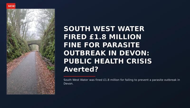 NEWS: SOUTH WEST WATER FIRED £1.8 MILLION FINE FOR PARASITE OUTBREAK IN DEVON: PUBLIC HEALTH CRI — VPNews