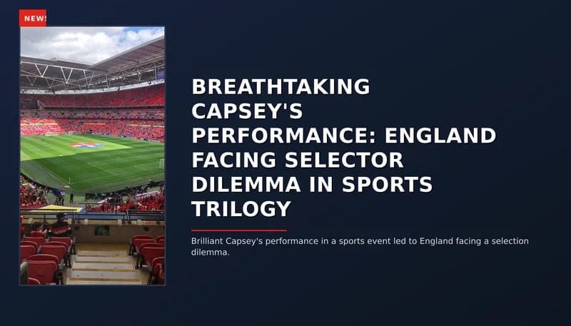 NEWS: BREATHTAKING CAPSEY'S PERFORMANCE: ENGLAND FACING SELECTOR DILEMMA IN SPORTS TRILOGY — VPNews