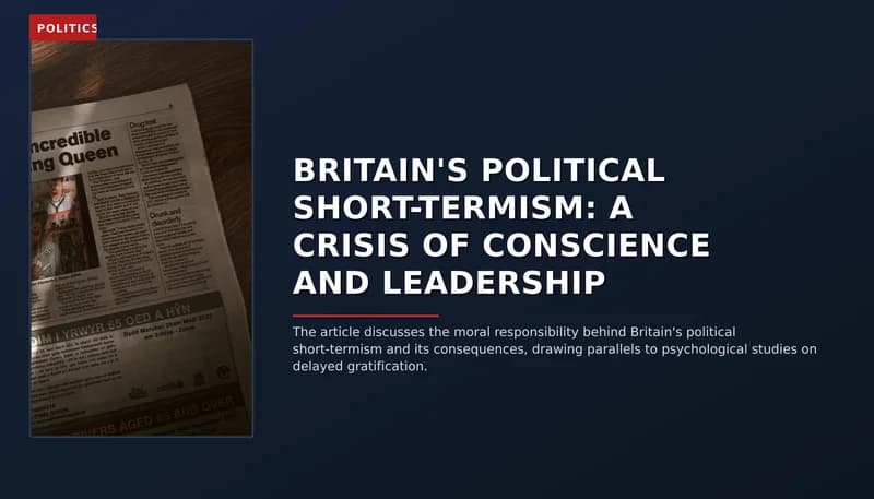 POLITICS: BRITAIN'S POLITICAL SHORT-TERMISM: A CRISIS OF CONSCIENCE AND LEADERSHIP — VPNews