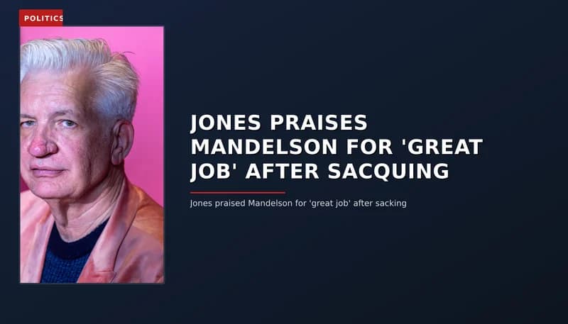 POLITICS: JONES PRAISES MANDELSON FOR 'GREAT JOB' AFTER SACQUING — VPNews