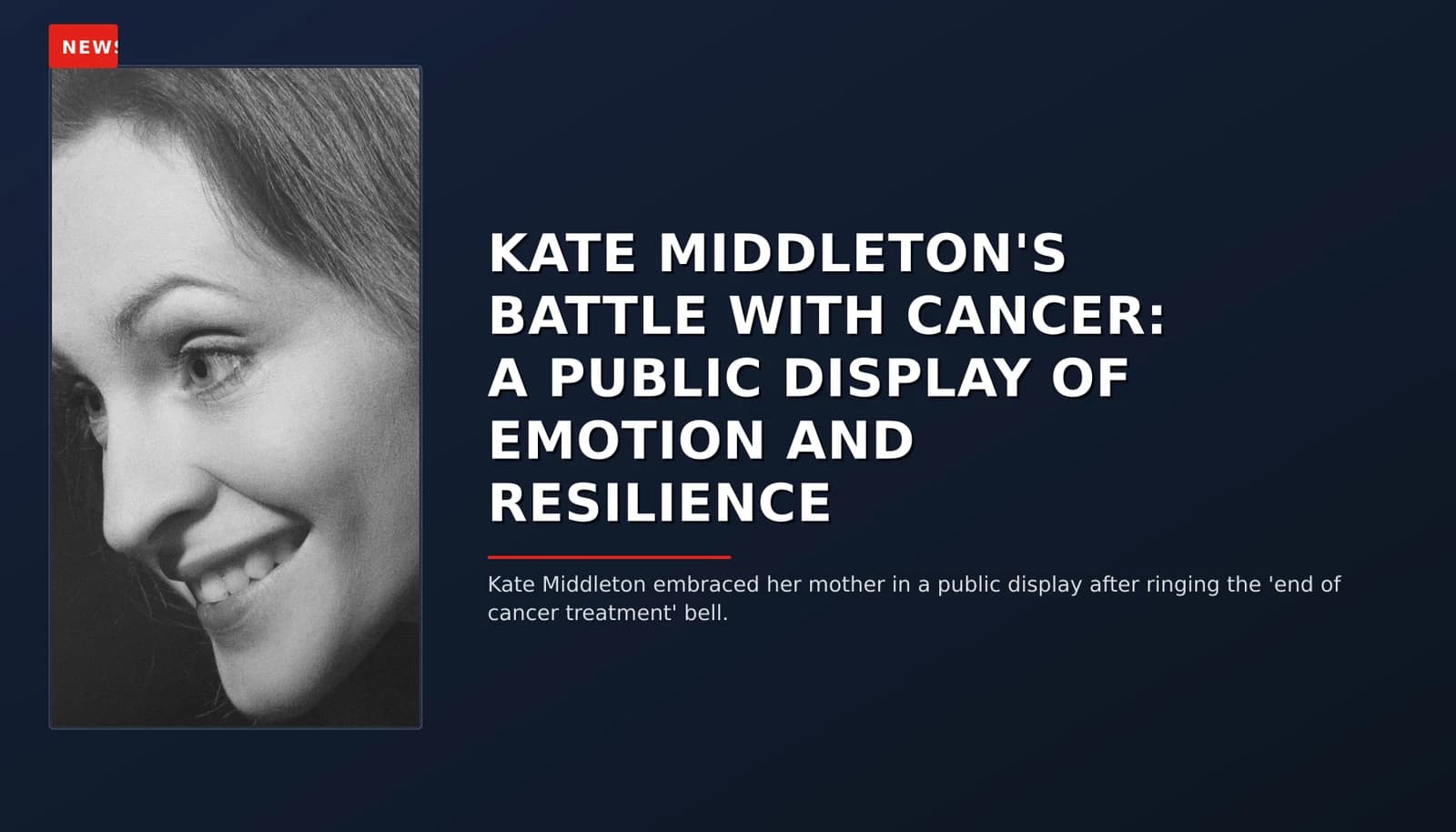NEWS: KATE MIDDLETON'S BATTLE WITH CANCER: A PUBLIC DISPLAY OF EMOTION AND RESILIENCE — VPNews