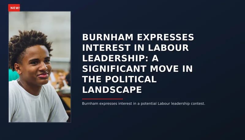 NEWS: BURNHAM EXPRESSES INTEREST IN LABOUR LEADERSHIP: A SIGNIFICANT MOVE IN THE POLITICAL LANDS — VPNews