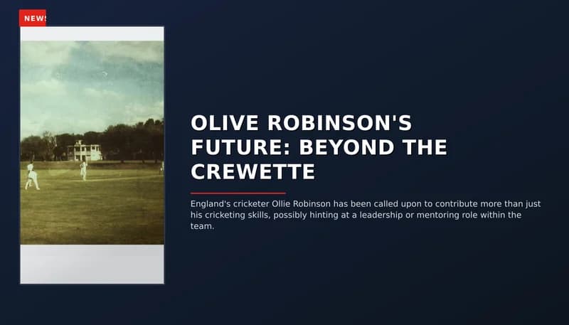 NEWS: OLIVE ROBINSON'S FUTURE: BEYOND THE CREWETTE — VPNews