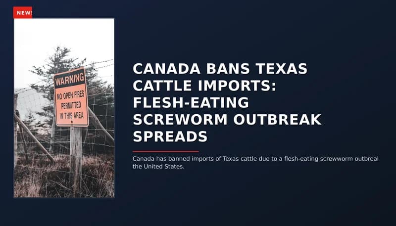 NEWS: CANADA BANS TEXAS CATTLE IMPORTS: FLESH-EATING SCREWORM OUTBREAK SPREADS — VPNews