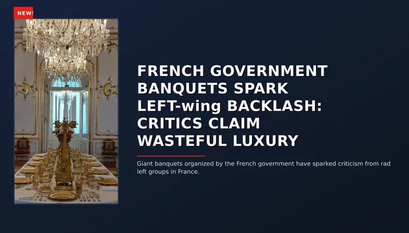 NEWS: FRENCH GOVERNMENT BANQUETS SPARK LEFT-wing BACKLASH: CRITICS CLAIM WASTEFUL LUXURY — VPNews
