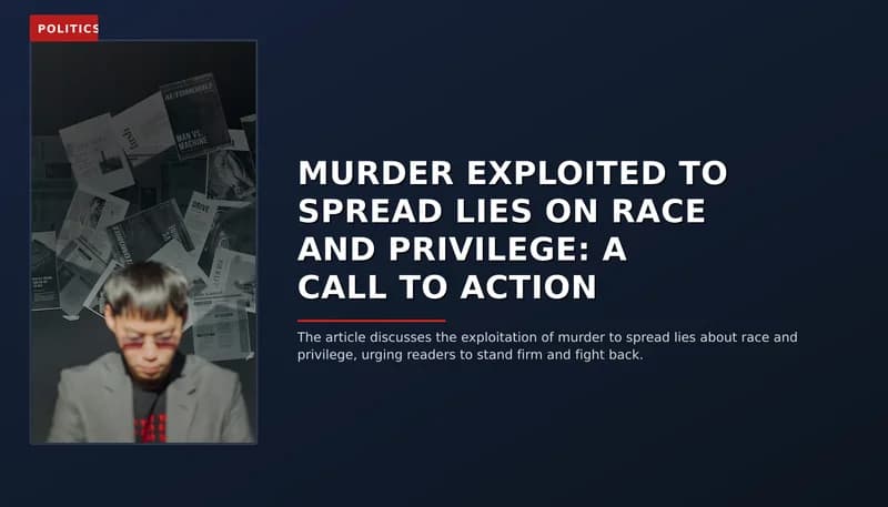 POLITICS: MURDER EXPLOITED TO SPREAD LIES ON RACE AND PRIVILEGE: A CALL TO ACTION — VPNews