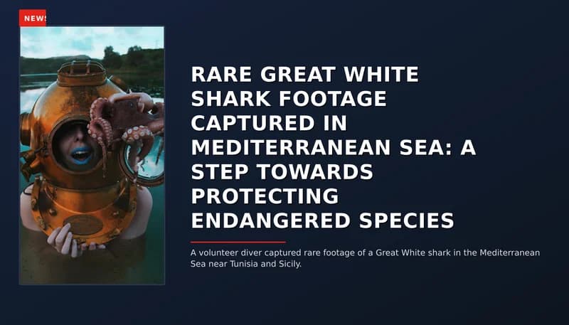 NEWS: RARE GREAT WHITE SHARK FOOTAGE CAPTURED IN MEDITERRANEAN SEA: A STEP TOWARDS PROTECTING EN — VPNews