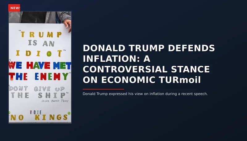 NEWS: DONALD TRUMP DEFENDS INFLATION: A CONTROVERSIAL STANCE ON ECONOMIC TURmoil — VPNews