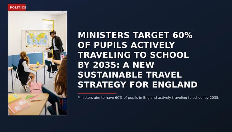 POLITICS: MINISTERS TARGET 60% OF PUPILS ACTIVELY TRAVELING TO SCHOOL BY 2035: A NEW SUSTAINABLE TRA — VPNews
