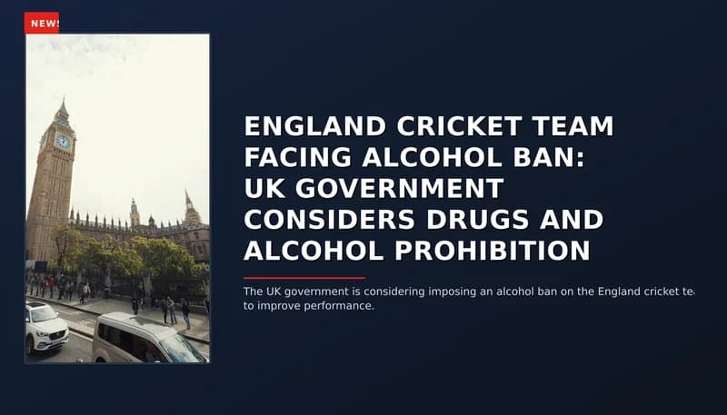 NEWS: ENGLAND CRICKET TEAM FACING ALCOHOL BAN: UK GOVERNMENT CONSIDERS DRUGS AND ALCOHOL PROHIBI — VPNews