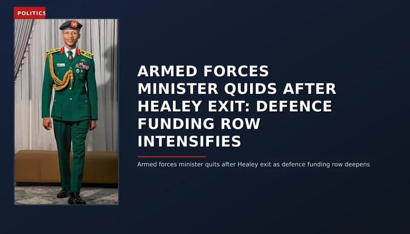 POLITICS: ARMED FORCES MINISTER QUIDS AFTER HEALEY EXIT: DEFENCE FUNDING ROW INTENSIFIES — VPNews