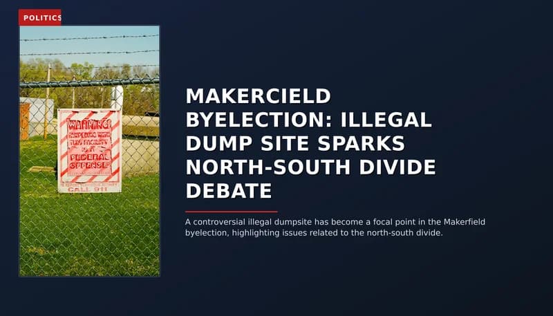 POLITICS: MAKERCIELD BYELECTION: ILLEGAL DUMP SITE SPARKS NORTH-SOUTH DIVIDE DEBATE — VPNews